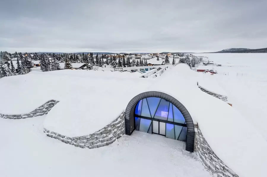 Entrance to the Ice Hotel. Unique Accommodation, Travel Agent Finder. CREDIT: Asaf Kliger.