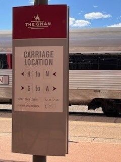 The Ghan, arrival process.