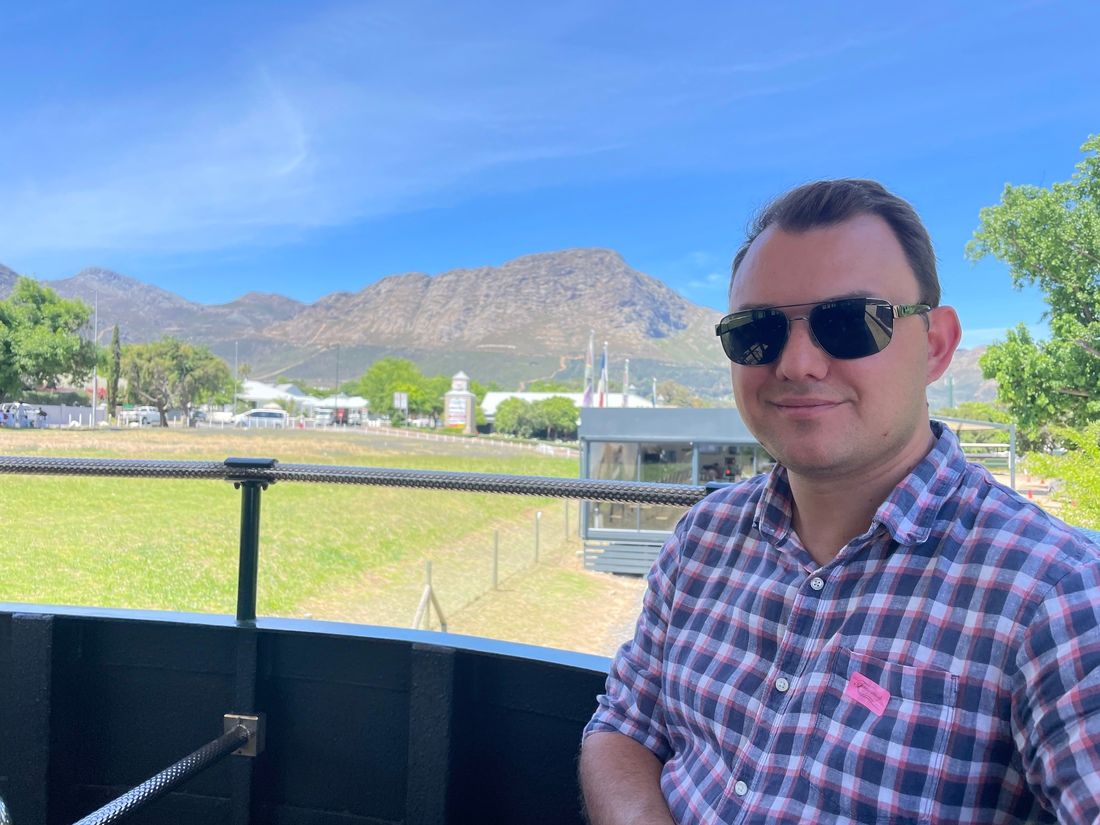 Sitting on the Wine Tram, exploring the Cape Winelands and wine tasting my way around Franschhoek.