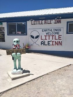 Lunch stop at the Little Ale'Inn at Rachel, on your road trip of the Extraterrestrial Highway, Nevada.