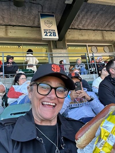 Cola Maurirere at a Giants game, at Oracle Park.