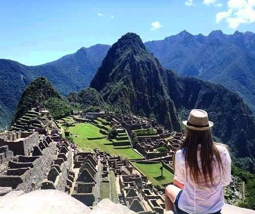 Elyse in Machu Pichu practising responsible travel.