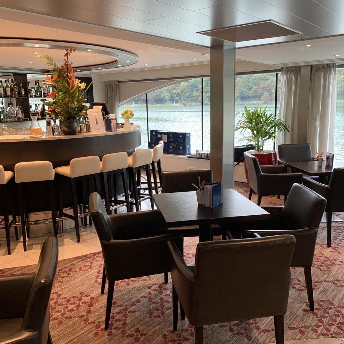 Examples of Dining and Bar Areas on a River Cruise in Europe