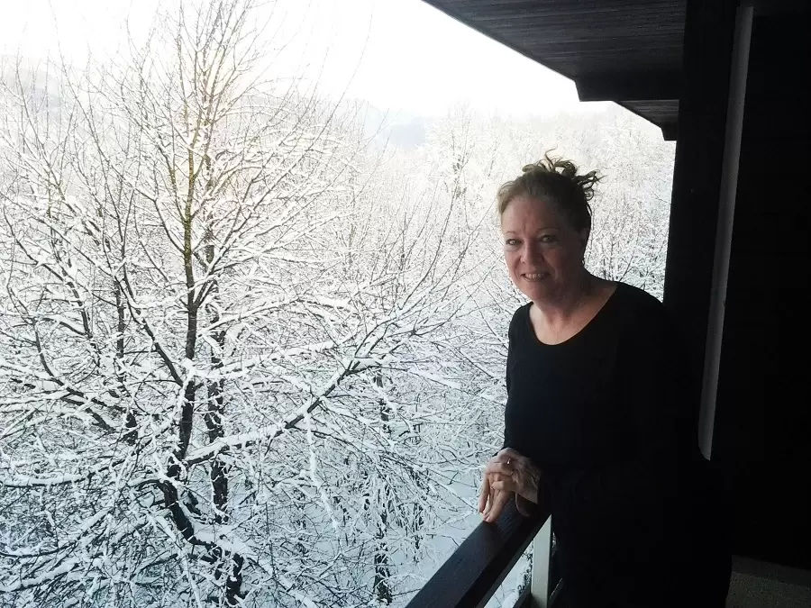 Deanne Scanlan at her hotel in Plitvice Lakes, Croatia