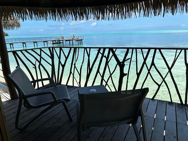 Overwater bungalow in Bora Bora, Tahiti.