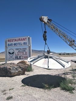 Stop at the Little Ale'Inn at Rachel, on your road trip of the Extraterrestrial Highway, Nevada.