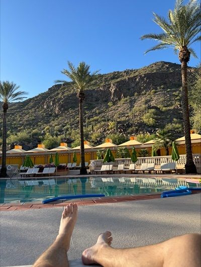 By the pool at the Phoenician, Scottsdale, Arizona. 