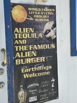 The Menu at the Little Ale'Inn at Rachel, on your road trip of the Extraterrestrial Highway, Nevada.