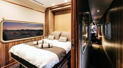 Gold service twin cabin sole occupancy, on the Ghan train.