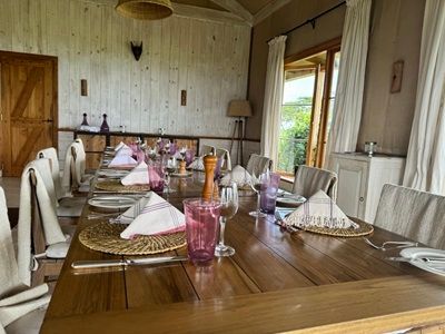 The dining area from Nomads Entamanu Ngorongoro Camp, Tanzania. 