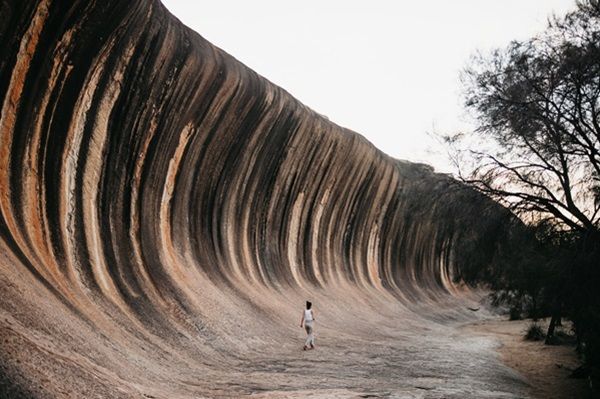 outback western Australia at famous Aboriginal heritage site, Wave Rock