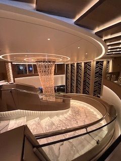 On board Oceania Vista, grand staircase.