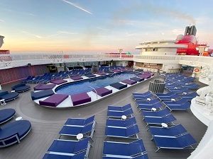 The deck onboard Virgin Voyages Valiant Lady 