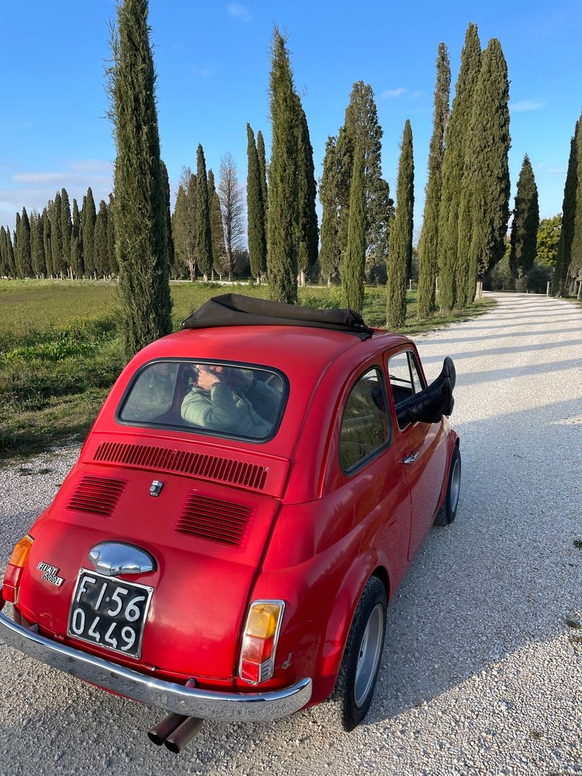 Fun in the Cinque Cento, our transport for the day around Tuscany