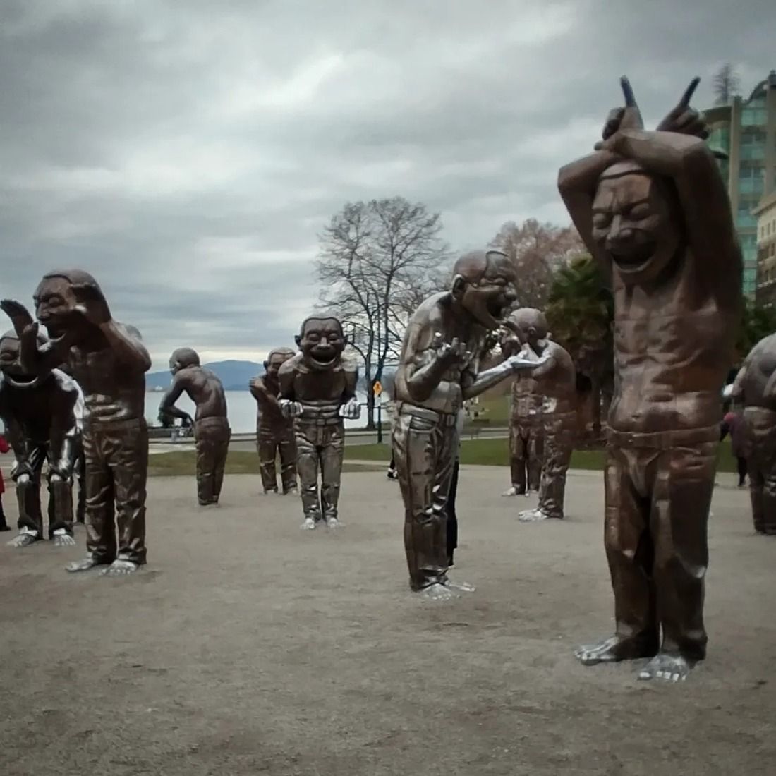 A-maze-ing laughter statues, Vancouver Canada