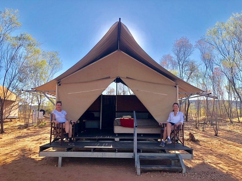 Glamping tents at Sal Salis, Coral Coast of Western Australia WA.