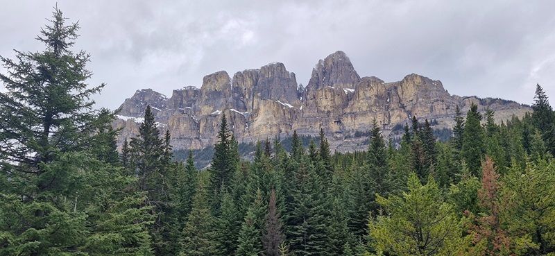 Stunning mountain views on the drive to Banff.