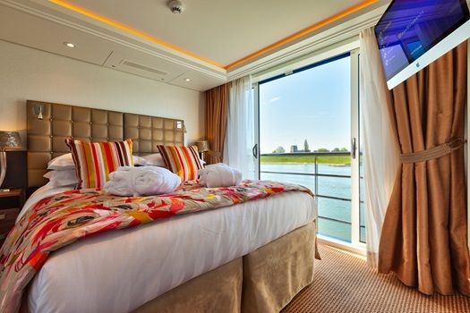 The cabins onboard AmaWaterways.