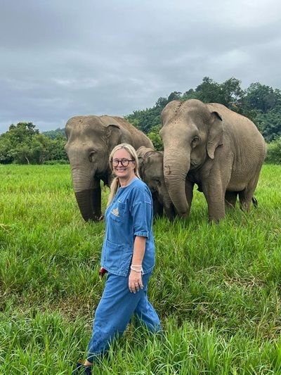 Walking with the elephants in Chiang Rai