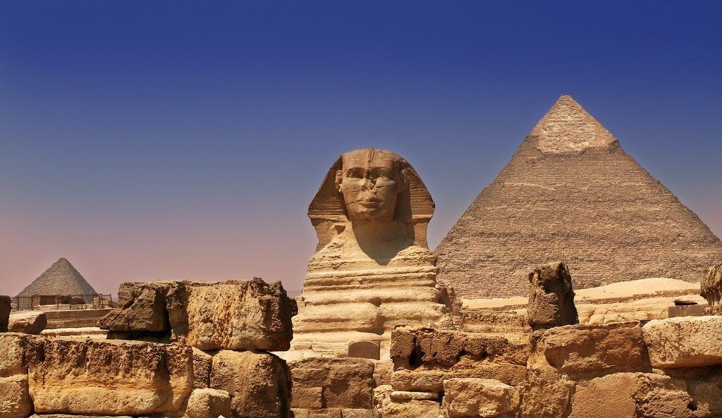 The Sphinx and Pyramids of Giza, Egypt