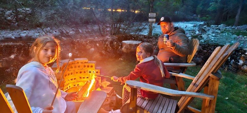 Smores by the river at our cabin in Hope, BC Canada. 