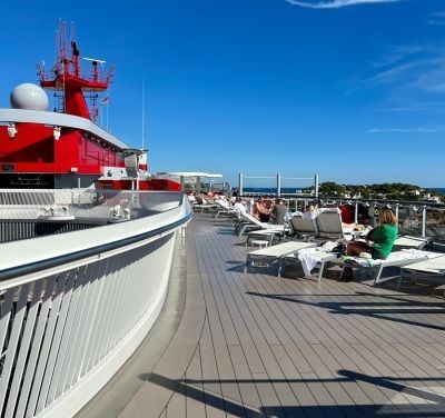 Virgin Voyages Valiant Lady on deck with Chris Watson Travel