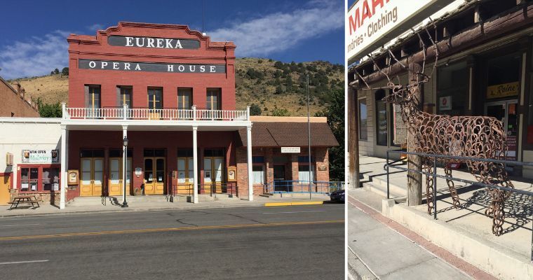 The small town of Eureka in Nevada, a pit stop on our road trip of the Loneliest Road in America.