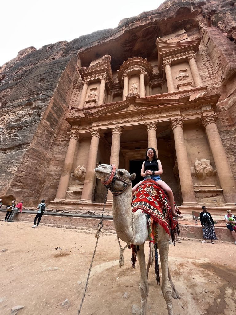 At Petra, on Cath's small group tour of Egypt and Jordan, October 2023.