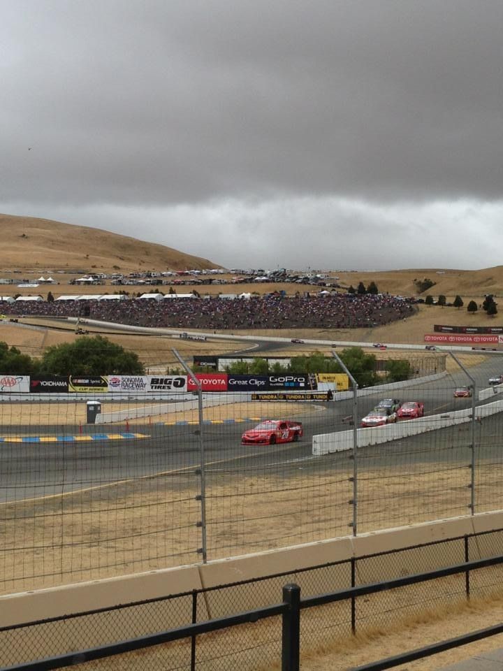 Our view of the Nascar race, Sonoma County.