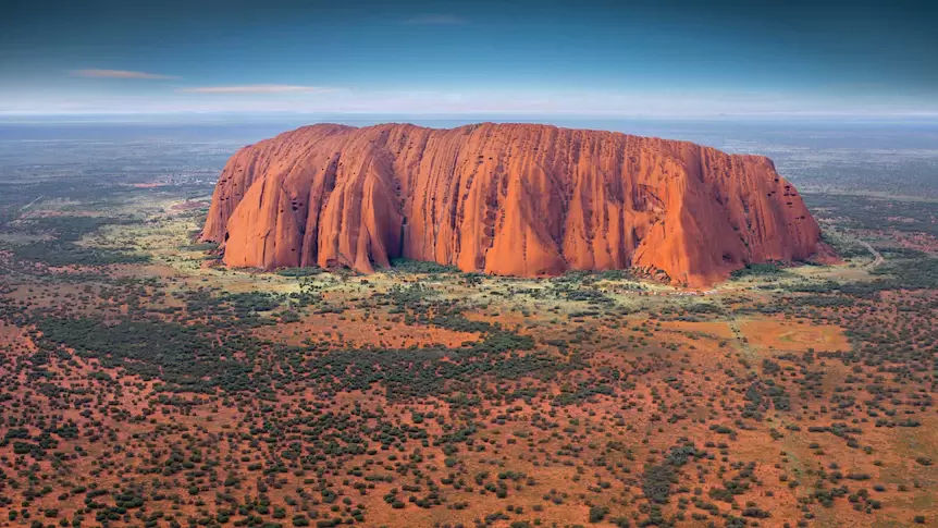 Uluru from the air North Territory