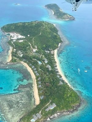 Flying to Kokomo Island by Sea Plane, Fijian Islands.