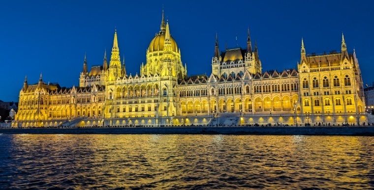 A highlight for Ruan - cruising past the Hungarian Parliament at night in Budapest onboard the Avalon River Cruise.