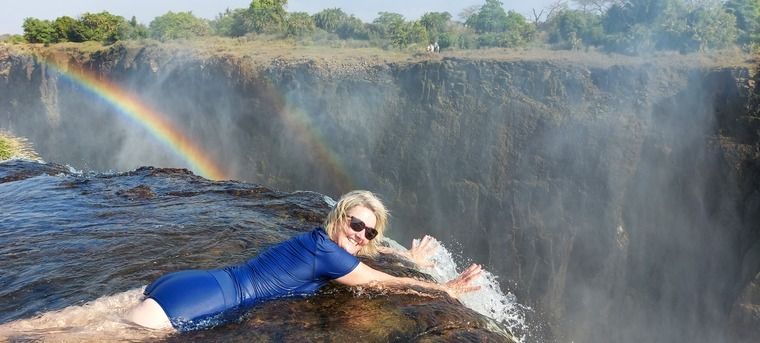 Devils Pool, Victoria Falls, perfect for adrenalin junkies! Africa travel expert Gayle Rowson.