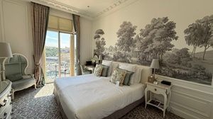 Notre chambre à Hôtel Hermitage Monte-Carlo. © Sarah Webster, luxueuse agent de voyage Cruz.