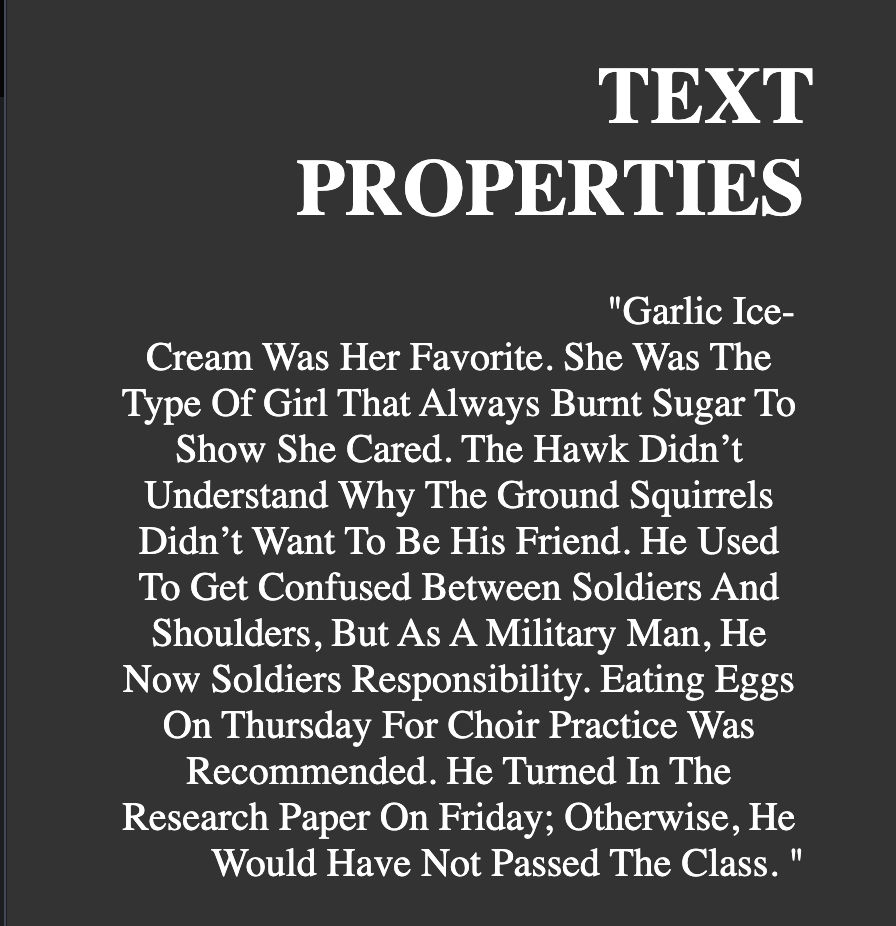TextProperties