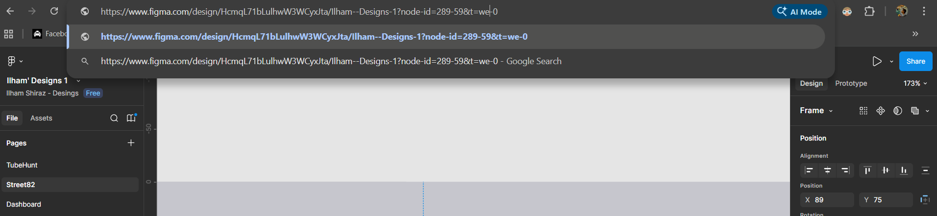 Figma interface showing how to copy link to selection