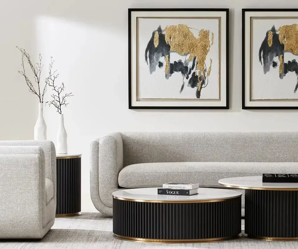 Koala Living styled living room with a white sofa and warm neutral decor