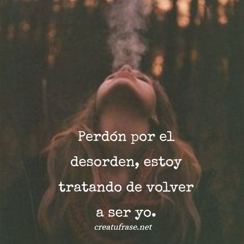 Frases de Amor Propio - Perdón por el desorden, estoy tratando de volver a ser yo.