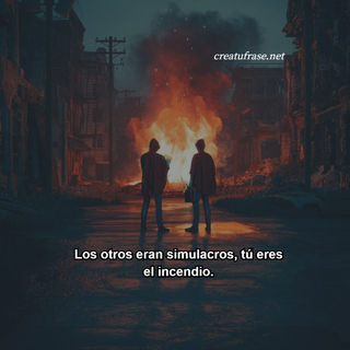 Los otros eran simulacros, tú eres el incendio.