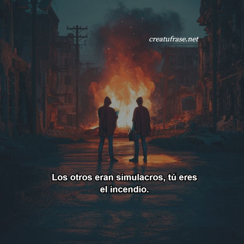 Frases de Amor - Los otros eran simulacros, tú eres el incendio.