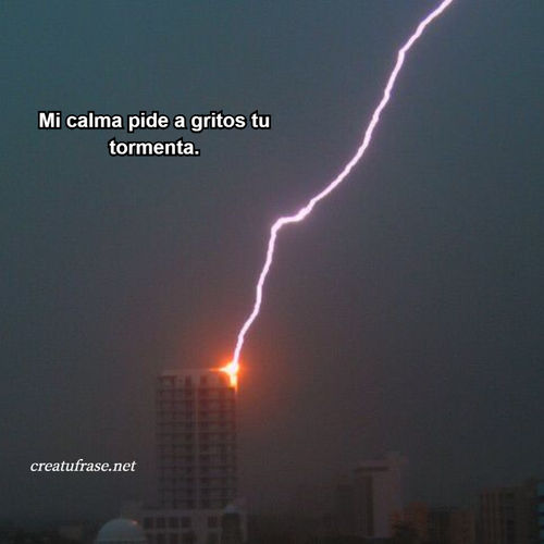 Frases de Amor - Mi calma pide a gritos tu tormenta.