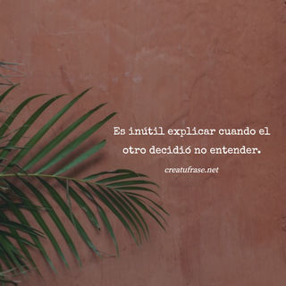 Es inútil explicar cuando el otro decidió no entender.