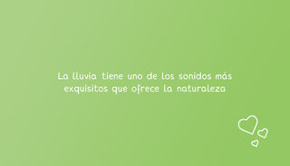 La lluvia tiene uno de los sonidos más exquisitos que ofrece la naturaleza