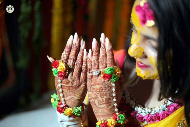 Bride looking at the groom