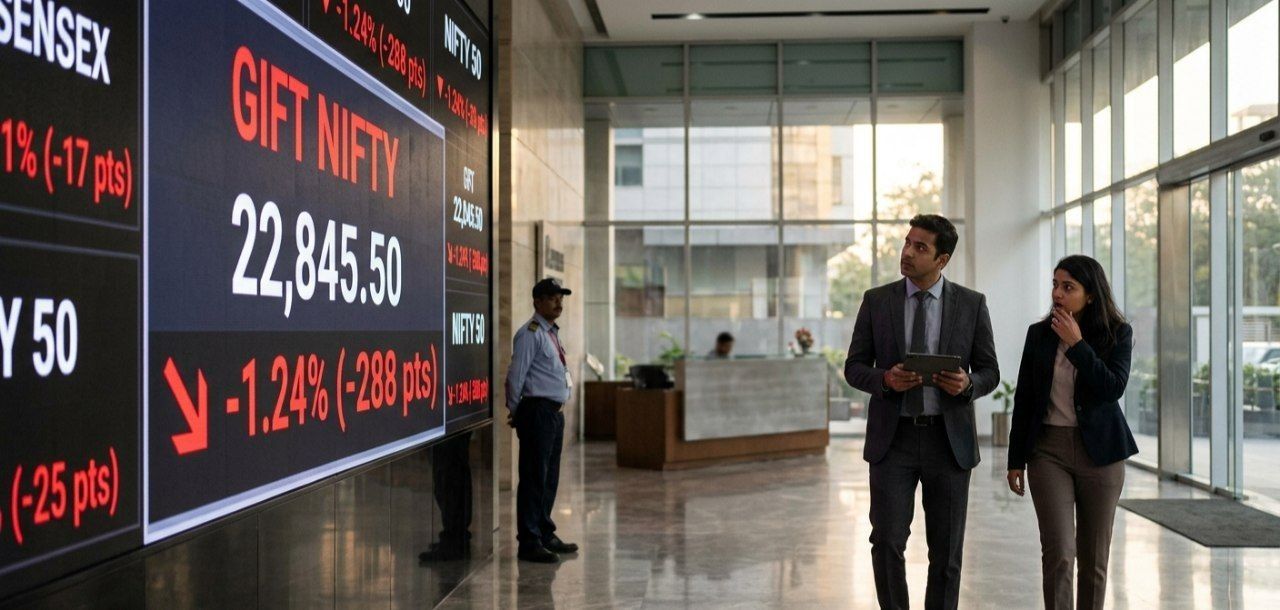 GIFT Nifty Tumbles 1.24%: Global Cues Signal Sharp Gap-Down for Indian Markets