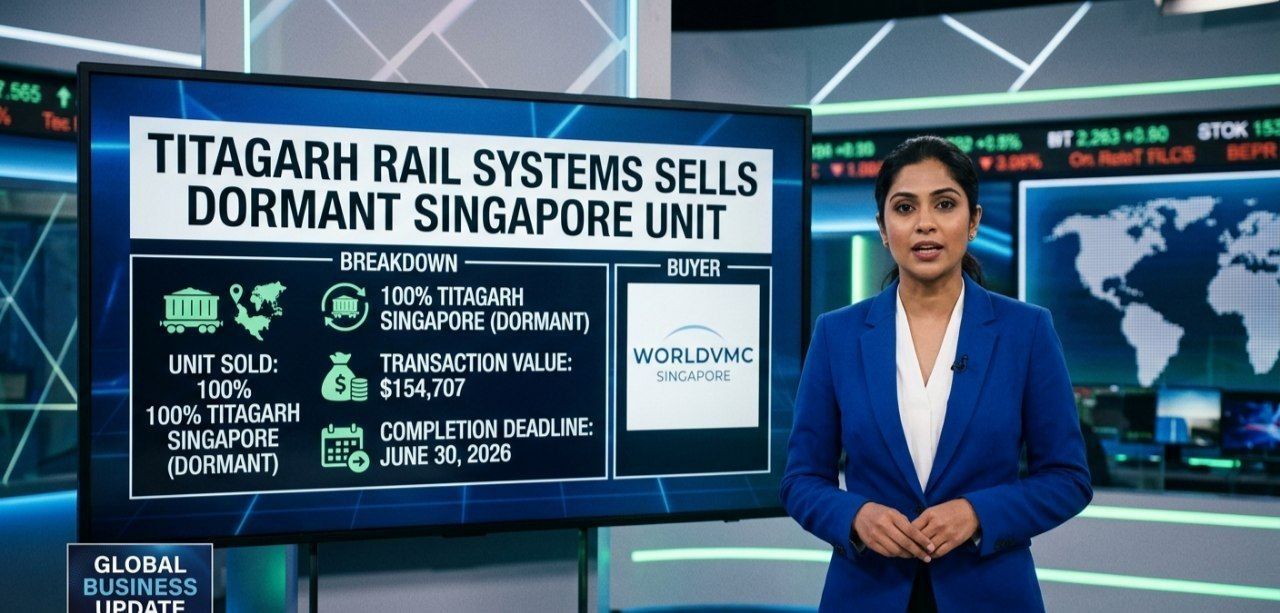 Titagarh Rail Systems Exits Singapore: Dormant Unit Sold for ₹1.47 Crore