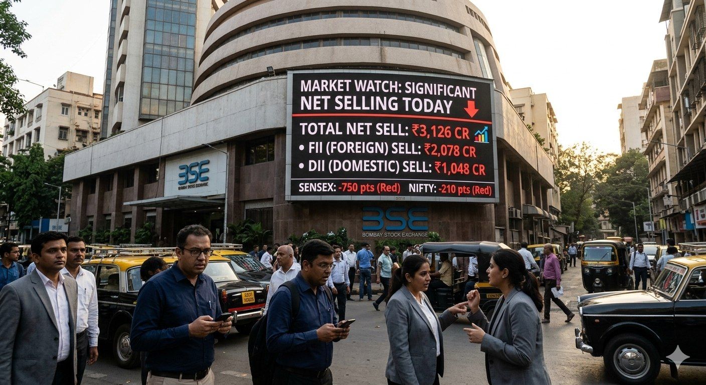 Institutional Exit: FIIs and DIIs Dump ₹3,126 Crore as HCL Tech Crash Rattles Dalal Street