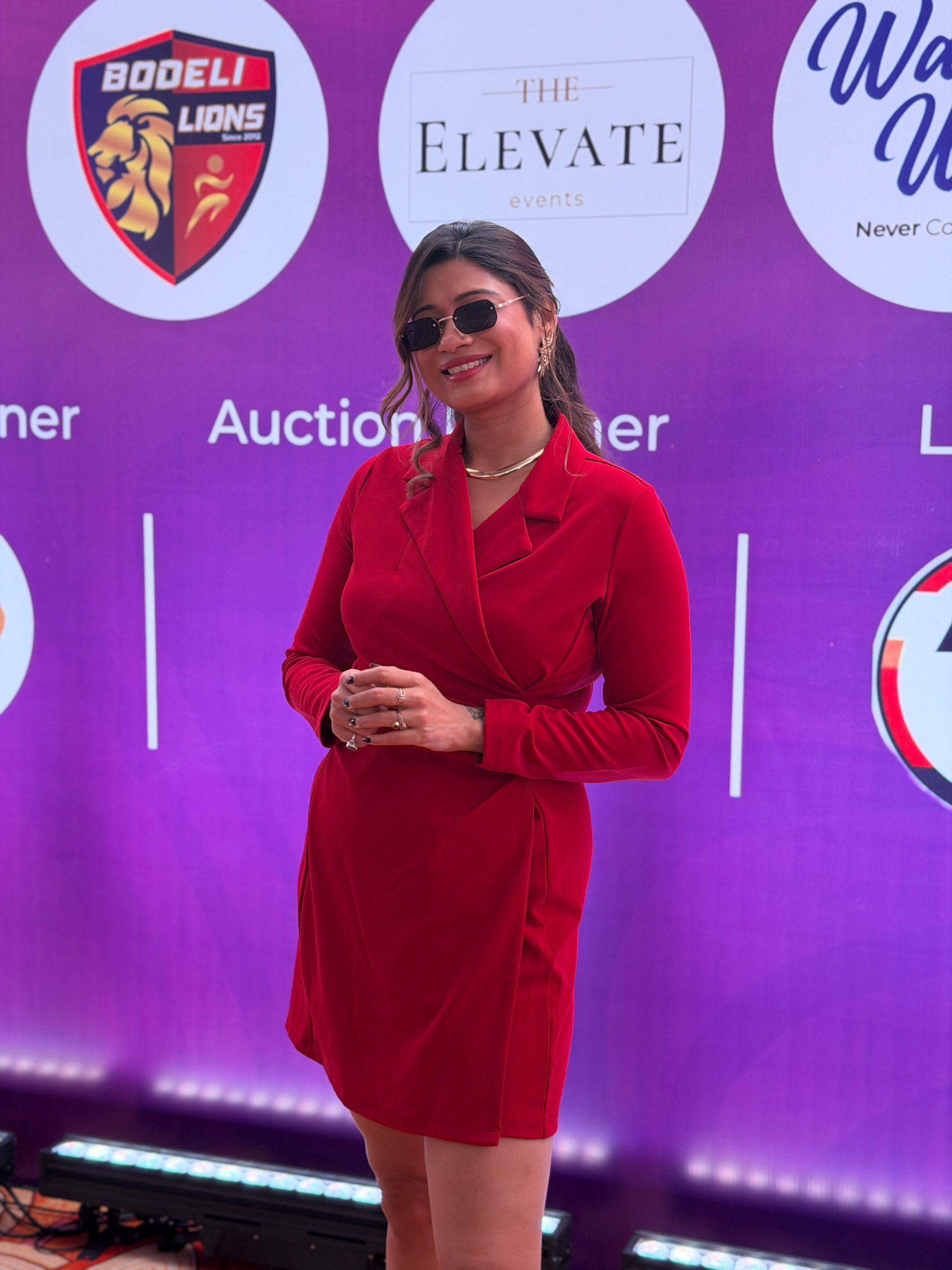 Monica Singh hosting the Bodeli Lions cricket league auction
