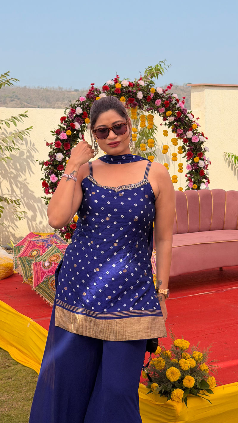 Monica hosting a sangeet function
