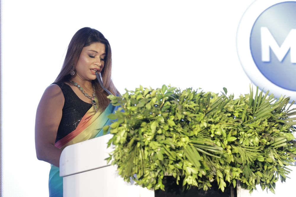 Monica Singh delivering a keynote at the MR Power Quality event